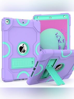 NWOT ZoneFoker Lavender & Mint Heavy-Duty Rugged Shockproof Case iPad 9th Gen
